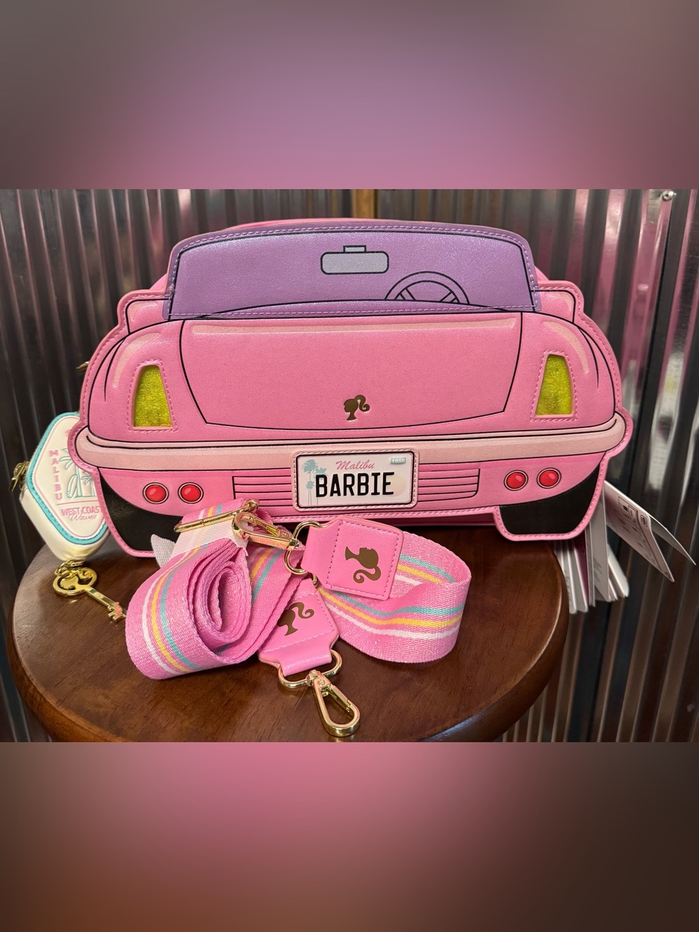 Loungefly Barbie Corvette Car Light-Up Crossbody Bag with Coin Bag NEW